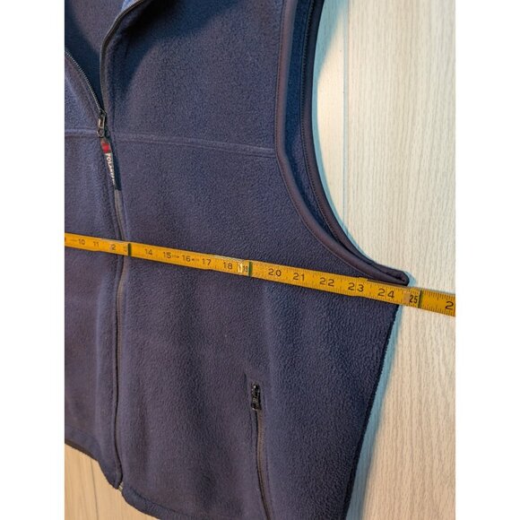 Eddie Bauer Polartec Navy Blue Fleece Full Zip Vest Size Large L Sleeveless - Picture 5 of 6